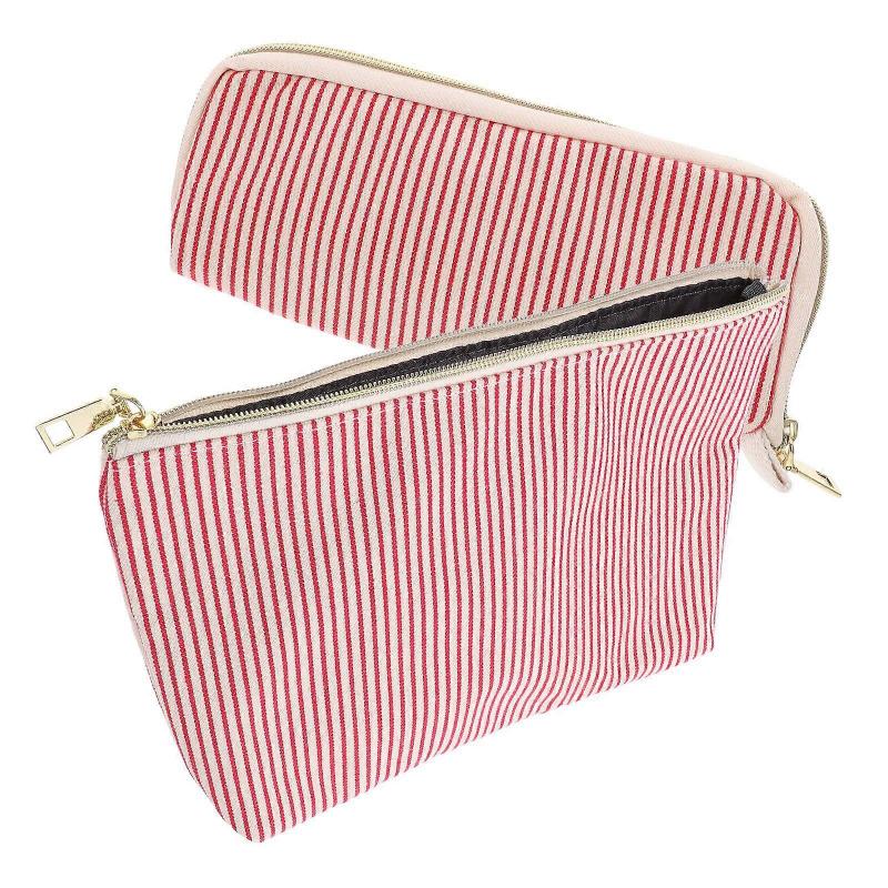 Cosmetic Bag Toiletry Bag Daily Use Organization for Women Girls White Nylon 2Pcs