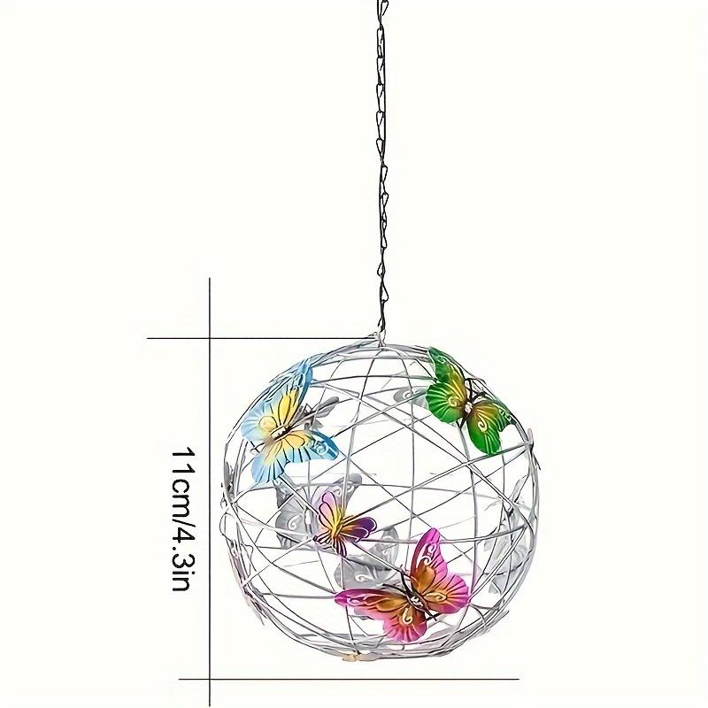 Zonne-energie Vlinder Bol Lantaarn, Buiten Hangend LED Licht, Plastic Opladen op Zonne-energie, Decoratief Tuinlicht