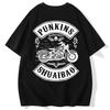 T-shirt d'été 2025 de marque de luxe avec imprimé graphique pour hommes et femmes, décontracté, à manches courtes, col rond, en coton, moto