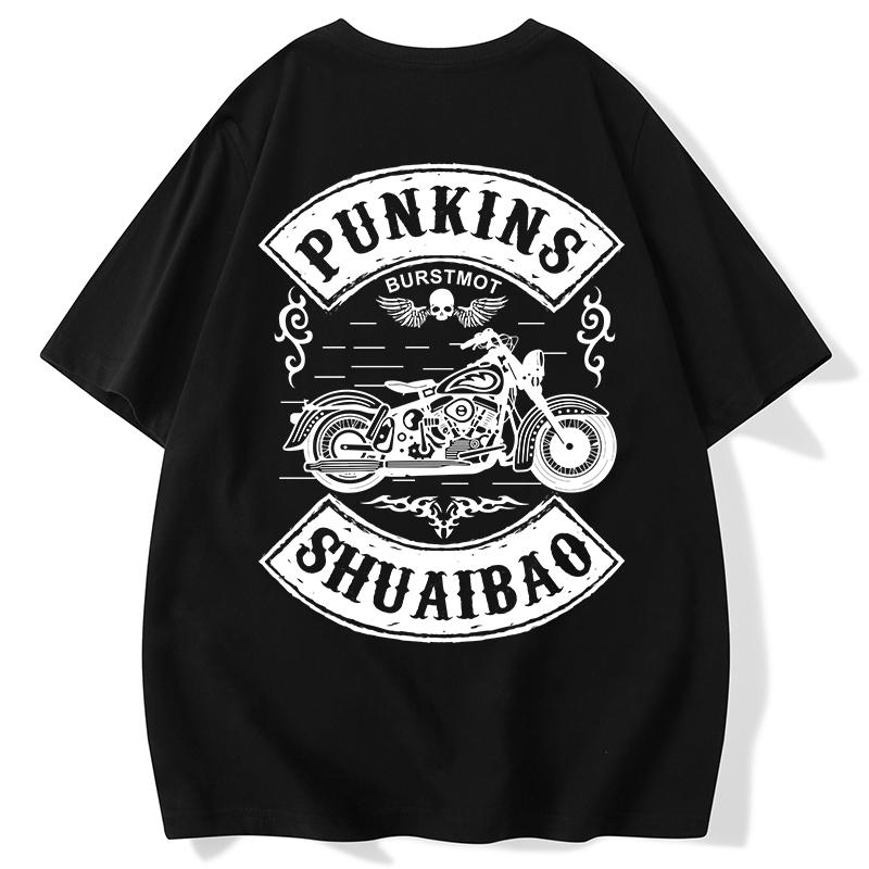 T-shirt d'été 2025 de marque de luxe avec imprimé graphique pour hommes et femmes, décontracté, à manches courtes, col rond, en coton, moto