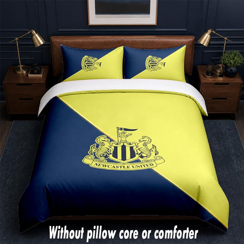 Set Biancheria da Letto Design Calcio Newcastle United 1 Copripiumino + 2 Federe Morbido Traspirante Biancheria da Letto per la Casa