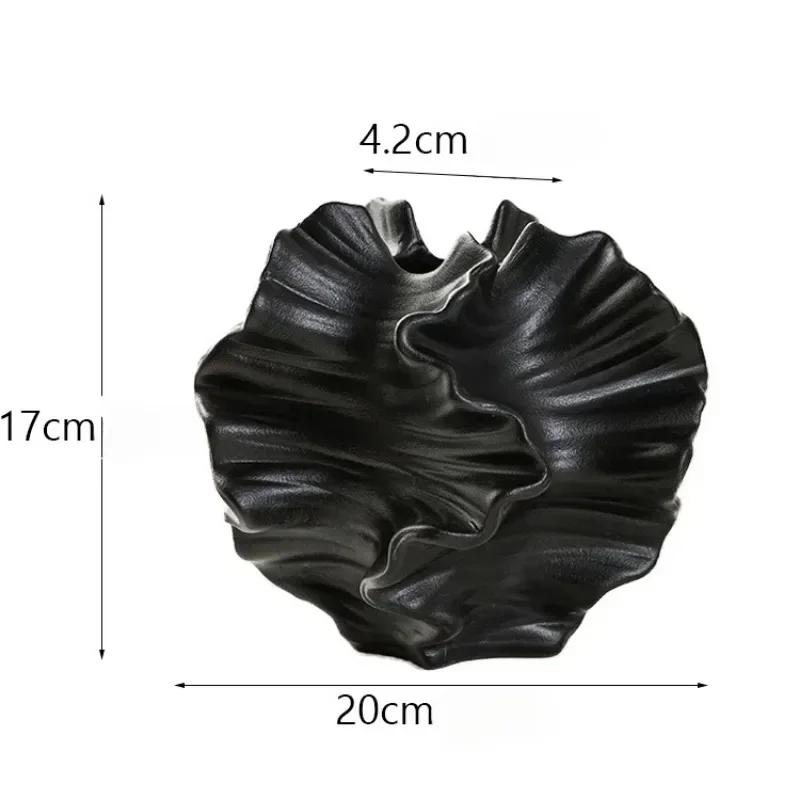 Keramikvase Form Zubehör Geometrische Wellenmuster Blüteblatt für Blumenarrangement Blumenvase Nordischer Stil Heimdekoration