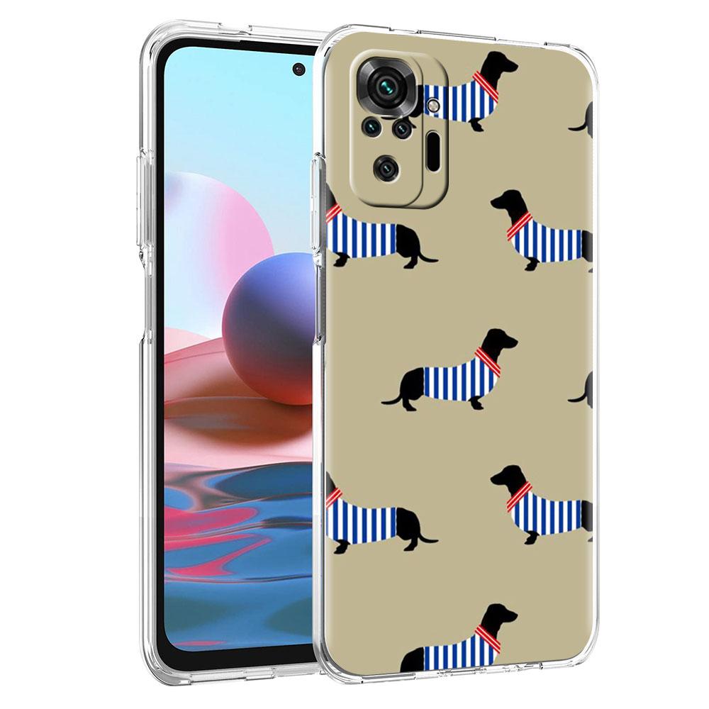 Clear Case For Xiaomi Redmi Note 10 9 8 Pro 9S 10S 7 K40 9A 8T 9C 9T 8A Silicone Phone Cover Soft Shell Dachshund Silhouette Dog