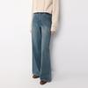 ELLE Damen Retro High-Waist Wide-Leg Jeans