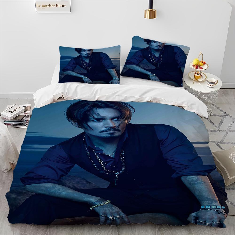 3D Printing Johnny Depp Series Comforter Bedding SetDuvet Cover Bed Set Quilt Cover PillowcaseKing Queen Size Bedding Set Kids