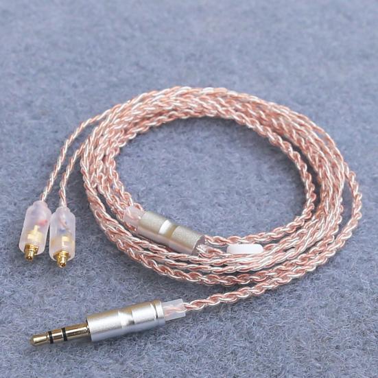 1.2M MMCX Earphone Cable Replacement Detachable 3.5MM 4 Core Silver-Plated Earbuds Wire Headphone Extension Cord
