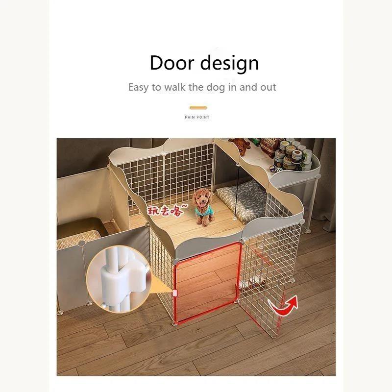 Recinto Casa Cuccia per Cane Animale Domestico Casa Canile Interno Cane Piccolo Orsacchiotto Recinto Porta di Isolamento Con Area Toilette Gabbia