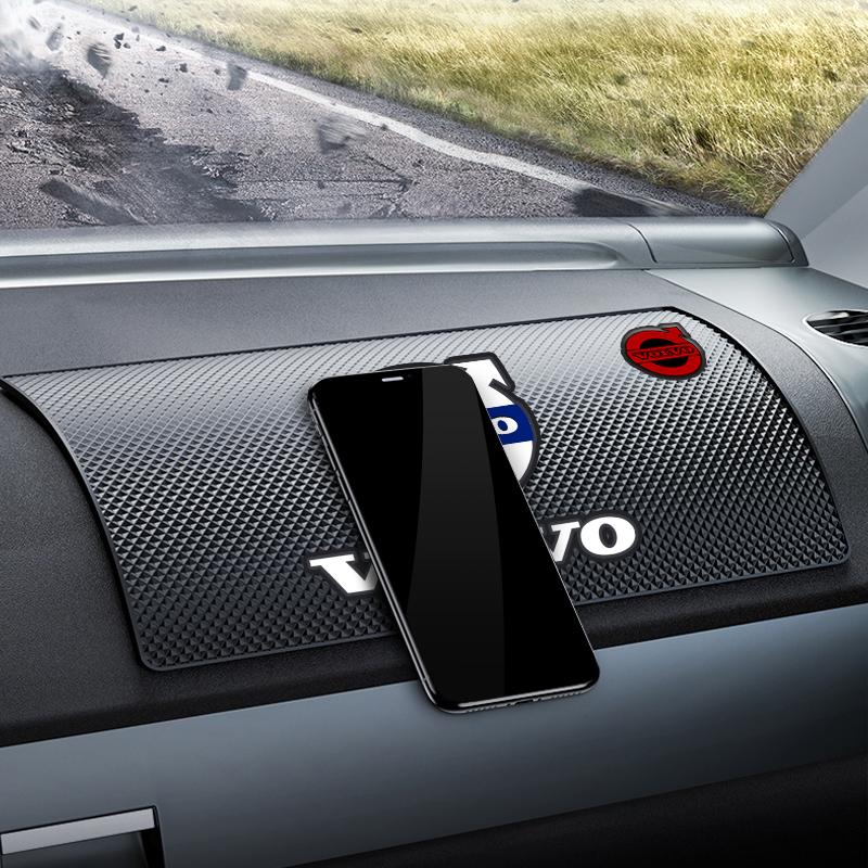 Tapete Antiderrapante de Silicone para Carro Painel Interno Emblema de Carro Almofada Adesiva Para Volvo Rdesign S80L XC60 XC90 S40 S60 S80 V40 V50 V60 V70
