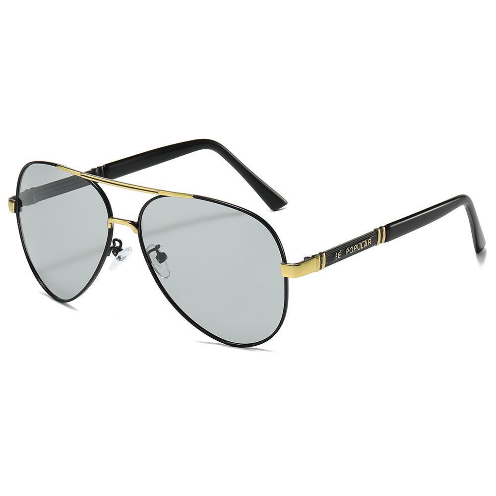 TEMU Men's Polarized Aviator Sunglasses - Metal Frame, Retro Large Design for Driving