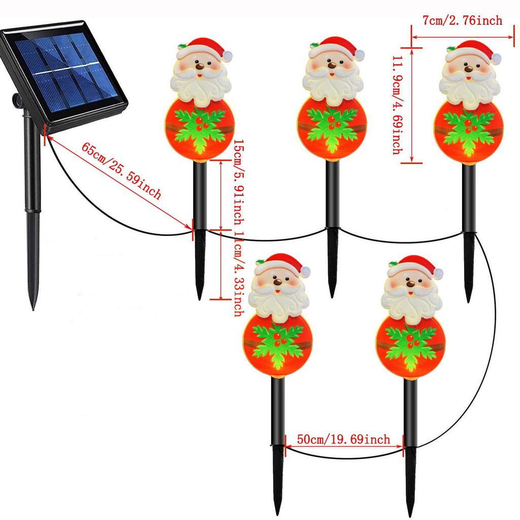Solar Santa Claus LED Garden Stake Lights for Outdoor Lawn and Courtyard