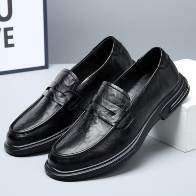 Fashion Leather Casual Shoes Men Handmade Slip On Loafers Platform Walking Outdoor Footwear Driving Loafers Breathable Men Moccasins