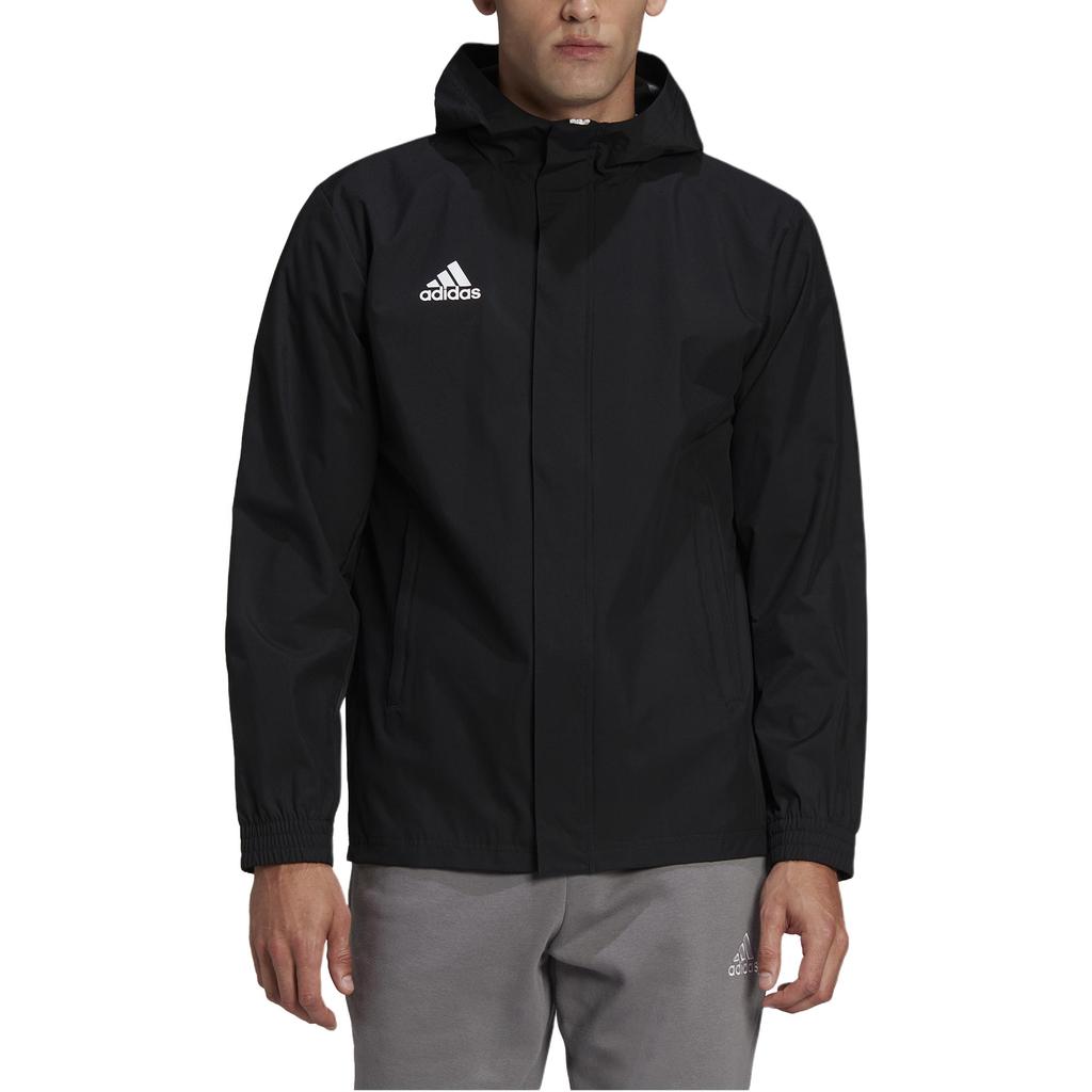 adidas Entrada 22 All-Weather Solid Color Hooded Long Sleeve Jacket Men Jacket Black HB0581