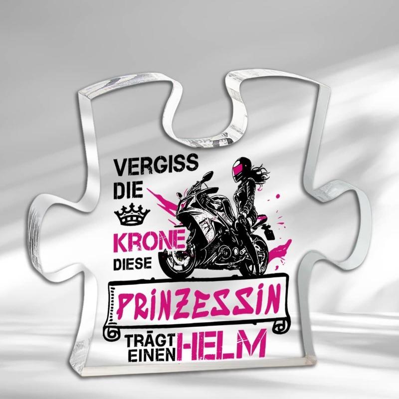 2D Flat, Acrylic Tabletop Decoration with  Forget The Crown, This Princess Is Wearing A Helmet , Suitable for Wall Decoration, Porch, Room, Vil 10*8CM