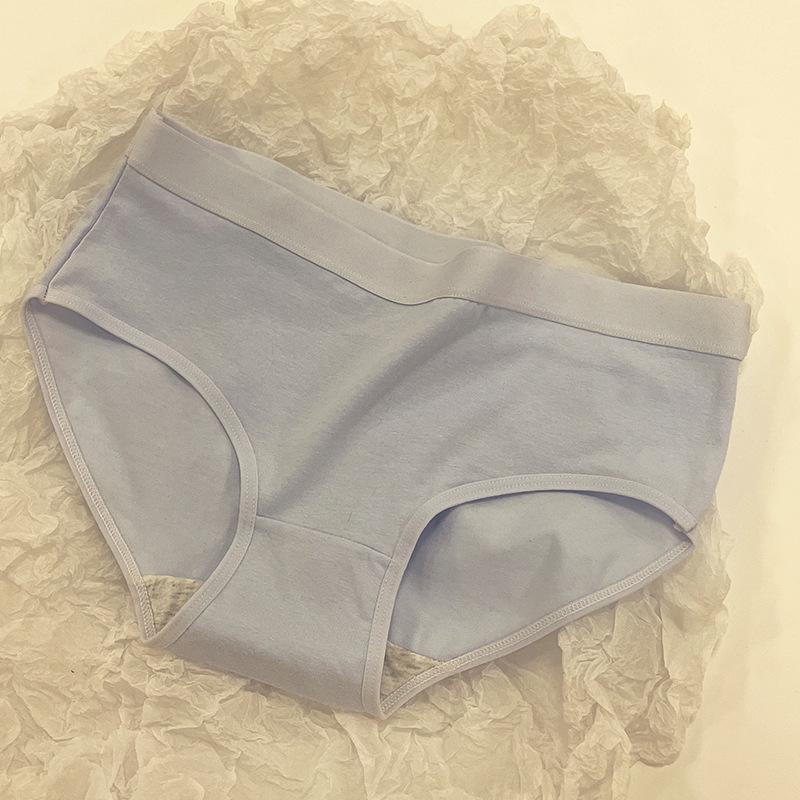 

Нижнее белье Женские однотонные трусы из чистого хлопка со средней талией, простые бесшовные дышащие трусики для девушек и студентов, большие размеры, облегающие трусики с треугольными чашечками и утягивающими бедрами XL синий