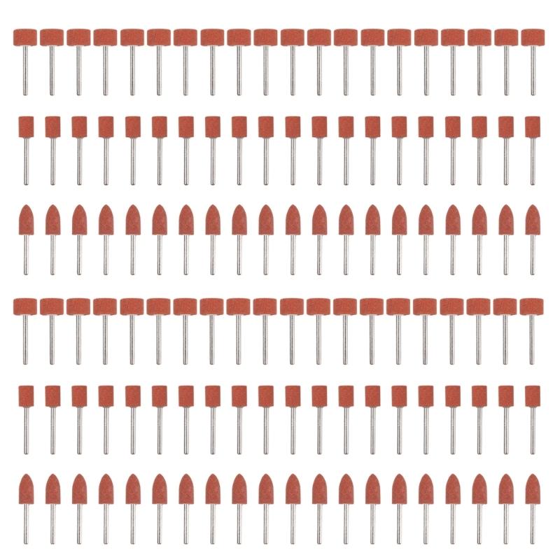 120Pcs Sanding Bit for Rotary Tool Strong Grinding Stone Bit with 1/8" Shank Aluminum Oxide Sanding Accessories