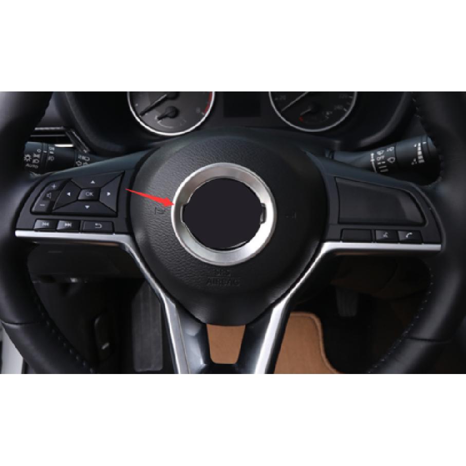 For Nissan Sylphy Sentra - Steel silver Steering wheel center Ring Trim