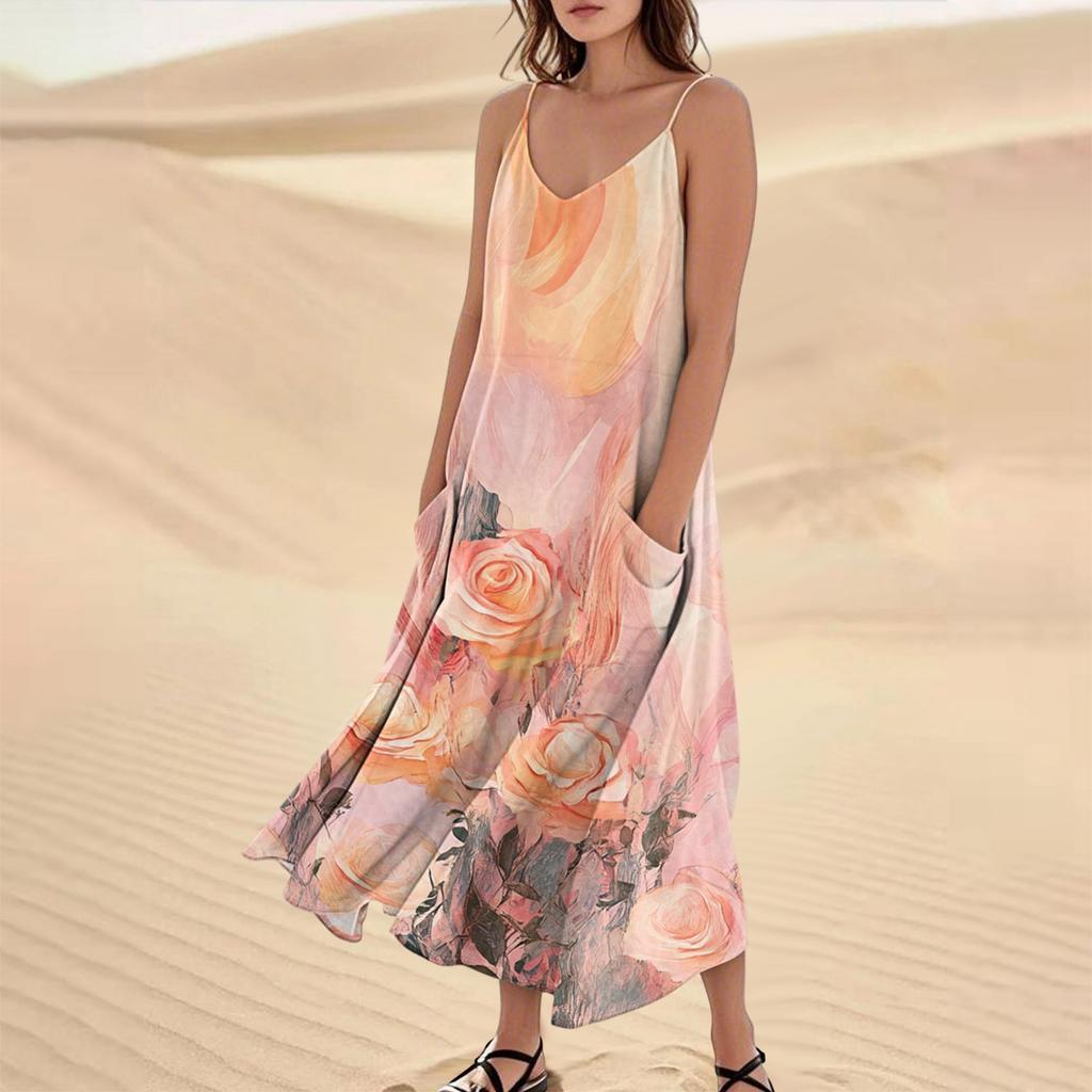 Women's Summer Dress Casual Loose Long Beach Vacation Dresses