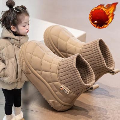 Kinder, Plüsch, Baumwollschuhe, Mädchen-, Sockenstiefel, Jungen-, Baumwollstiefel, Warm, Dick, Schneestiefel