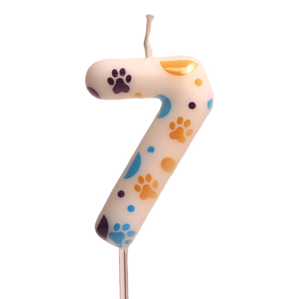 Hund tassavtryck Födelsedagsljus 0-9 Sifferljus Grattis på födelsedagen Babyshower Förnödenheter Dessert Tårta Topp Dekoration Ljus