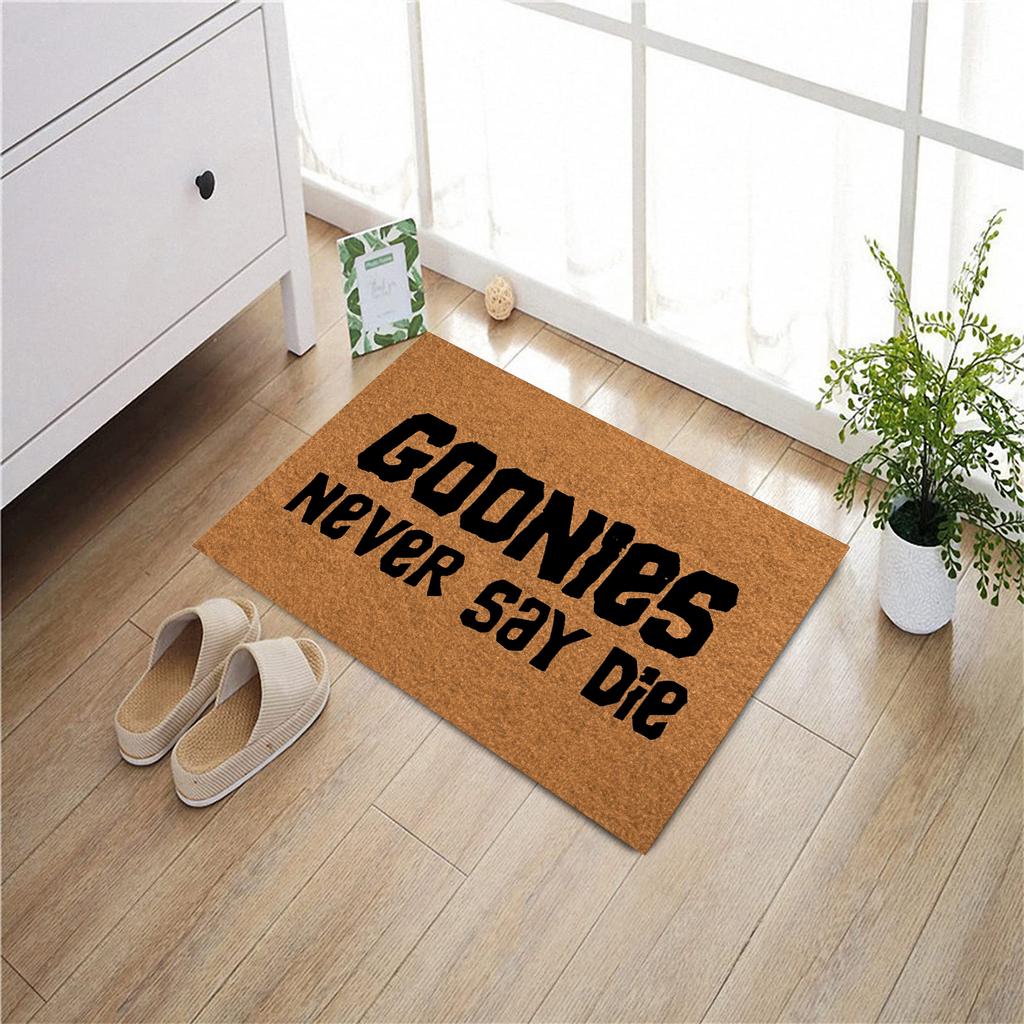 Goonies Never Say Die Doormat Rubber Bathroom Kitchen Mat Garden Garage Door Floor Mat Non-Slip Carpet Entrance Rug