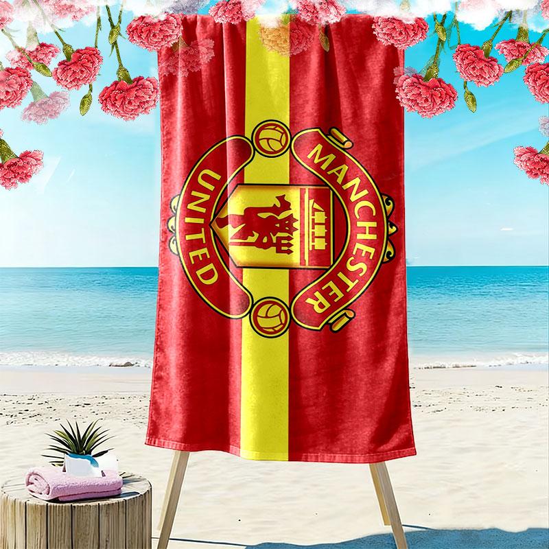 Toalla de Playa Estampada Man United, Toalla Grande Suave de Secado Rápido para Playa, Camping, Natación