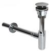 Bounce Action Wall Drain for Washbasin Stainless Steel Housing Chrome Plated ABS Seals 32mm Drain Pipe Efficient Flow Design