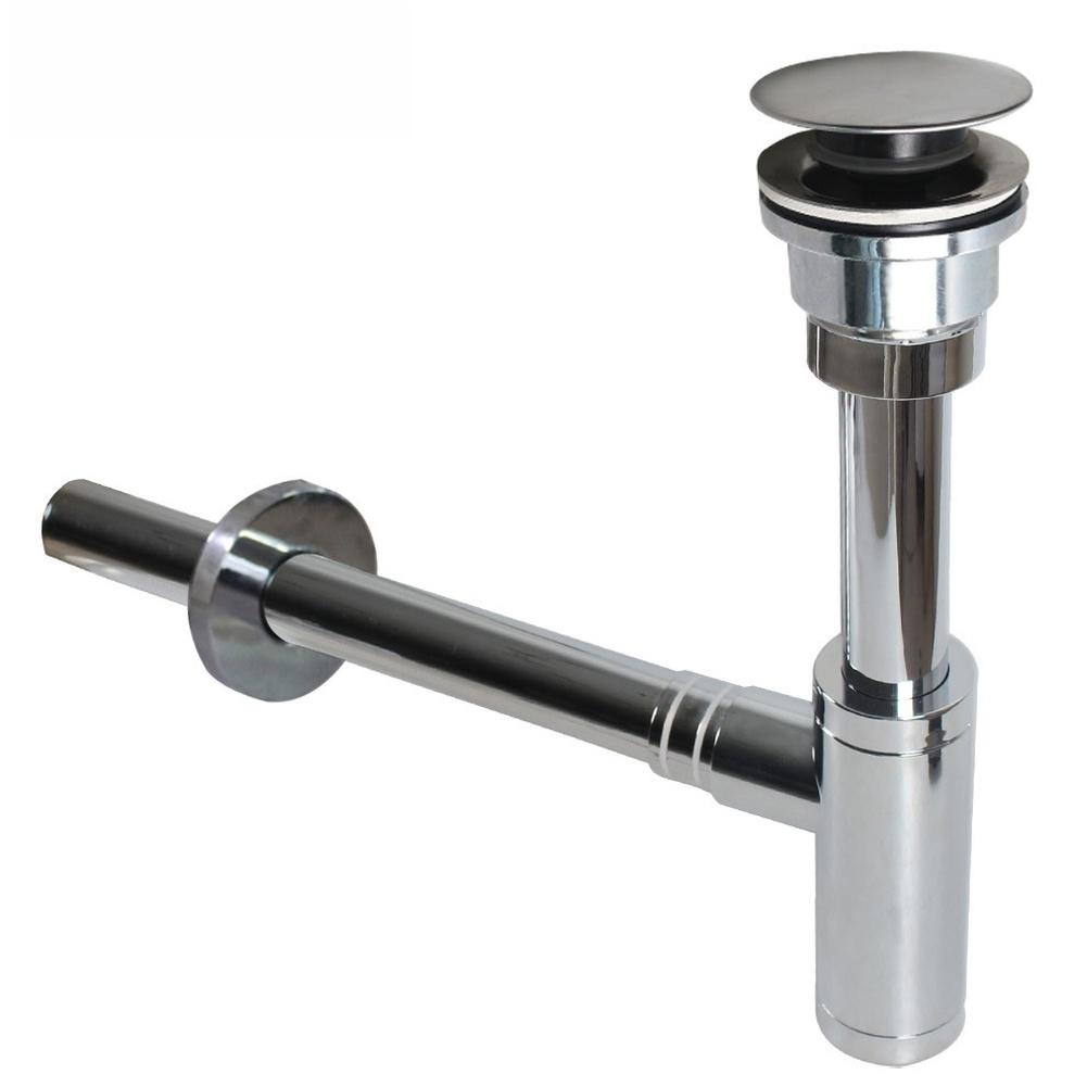 Bounce Action Wall Drain for Washbasin Stainless Steel Housing Chrome Plated ABS Seals 32mm Drain Pipe Efficient Flow Design
