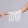 Drilling Rhinestone Latin Dance Fringed Sleeves Flash Fringe Tassel Gloves  Women