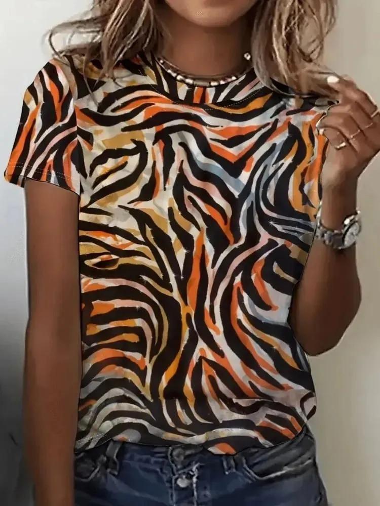 Creative Fun 3D Printed Cow T-shirt with Fashionable, Neutral and Cute Harajuku Style Casual Short Sleeves