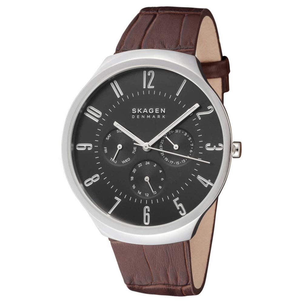 

SKAGEN Grenen Серебристые, черные, коричневые кожаные часы SKW6536 [Skagen] Мужские [Товар]