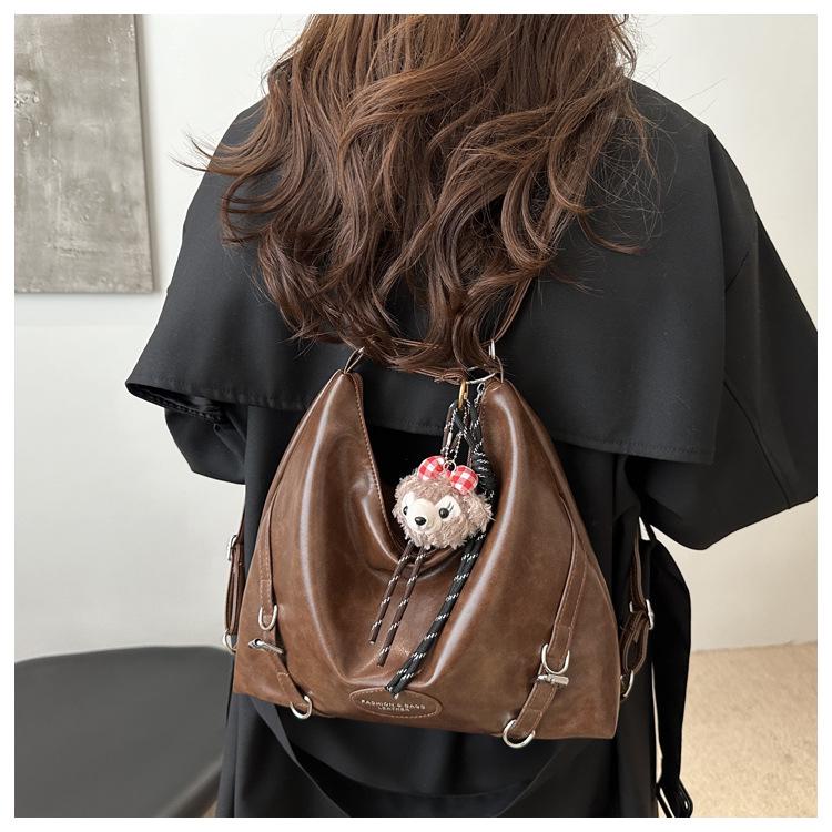 2024 Winter Korean Retro Soft Leather Tote Backpack - Fashionable, Simple, High-Value, Multifunctional Shoulder Bag