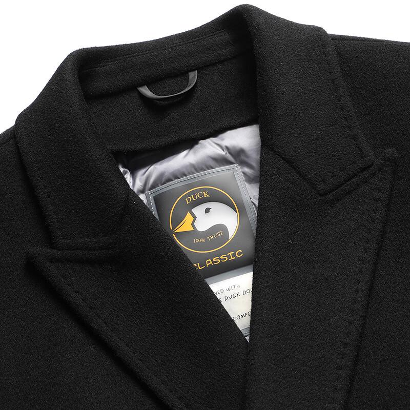 FAPAI Men's Reversible Wool Blend Mid-Length Overcoat