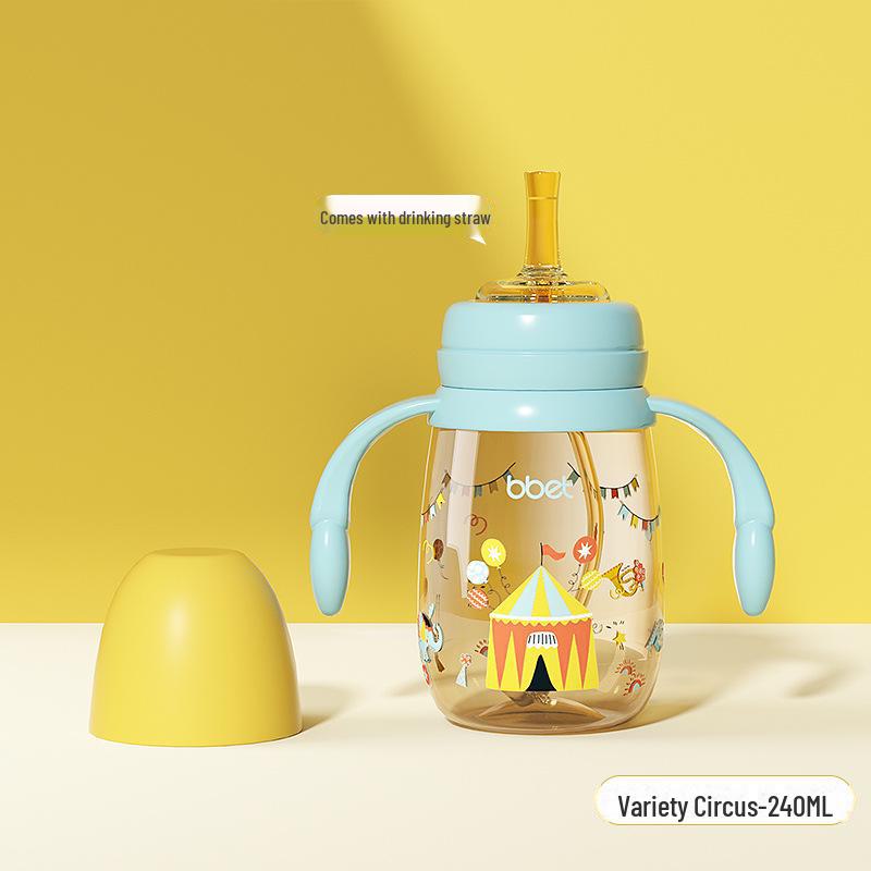 

Детская герметичная кружка с трубочкой и ручками (Возраст 1-3 года) – Бутылка для обучения питью воды из PPSU с защитой от удушья