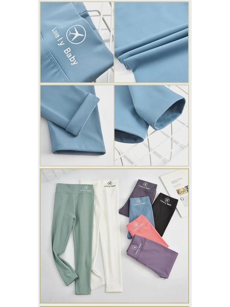 Nowe Dziewczęce Legginsy z Wzorem Skóry Rekina i Samolotami - Cienkie, Modne Spodnie w Stylu Wiosna/Lato dla Dzieci