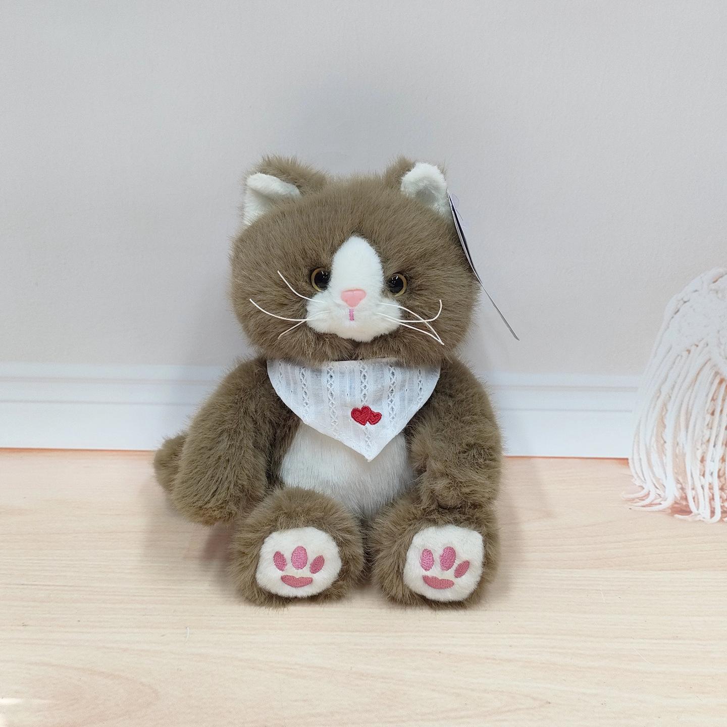 

Leather Rabbit Cocoa Cow Cat Plush Toy To Accompany and Soothe Cute Cat Doll Doll Children s Toy 25cm сірий