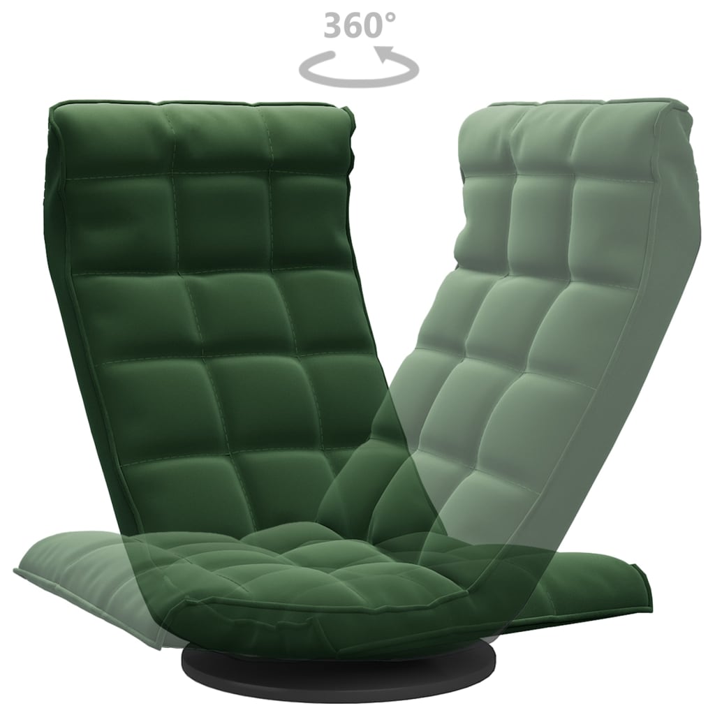 Floor Chair Swivel Dark Green Velvet