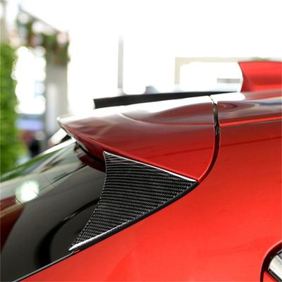 2PCS Rear Window Spoiler Side Wing Cover Trim Frame for Mazda3 Axela 2014 2015 2016 2017 2018 Carbon Fiber