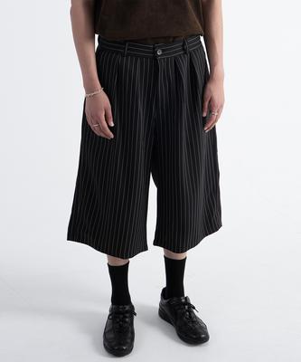 Yulleo Utility Stripe Bermuda Shorts (Black)