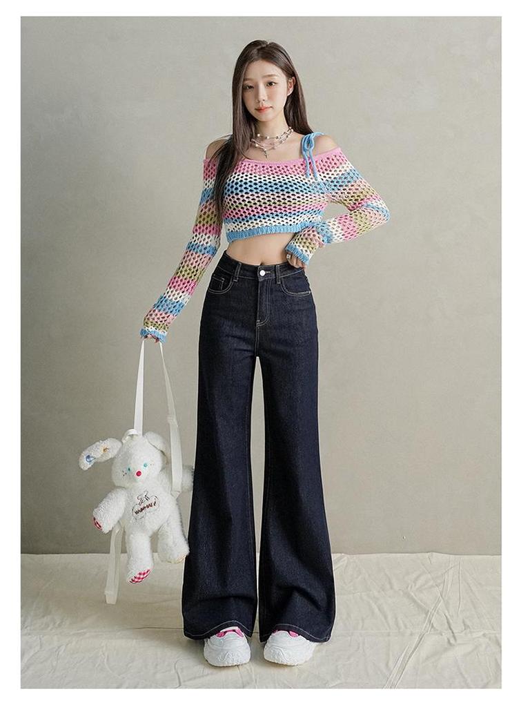 Spicy Girl Petite High-Waisted Micro-Flare Jeans - Spring 2026 Arrival: Loose, Slimming, Non-Clingy Women's Pants