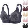 Women's Wireless Push-Up Bra with Fixed Cups Front Closure Comfortable Breathable Everyday Bra