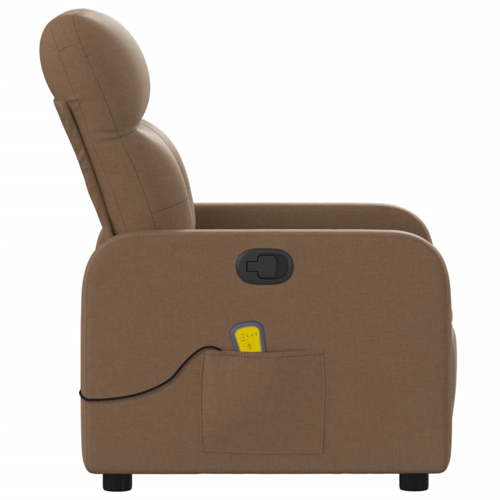 Vidaxl Foldable Massage Armchair, Brown, Fabric Upholstered