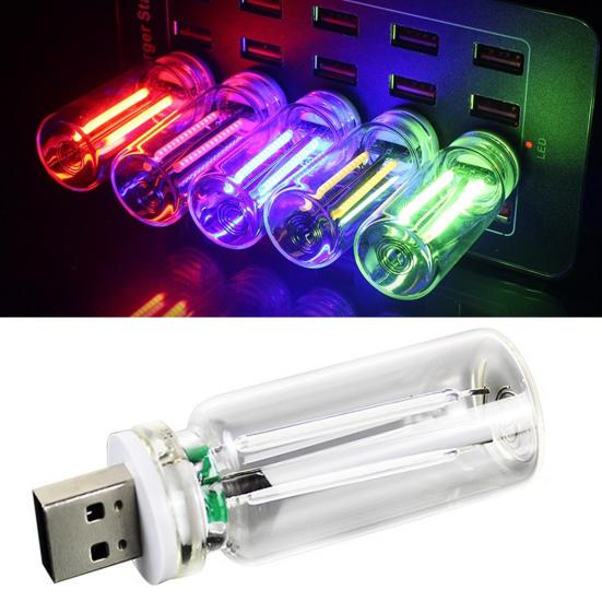 Night Light Multi-Color Lighting with Touch Dimming USB Powered Portable Retro Filament Design Soft LED Light for Bedroom Desktop E-Sports Room