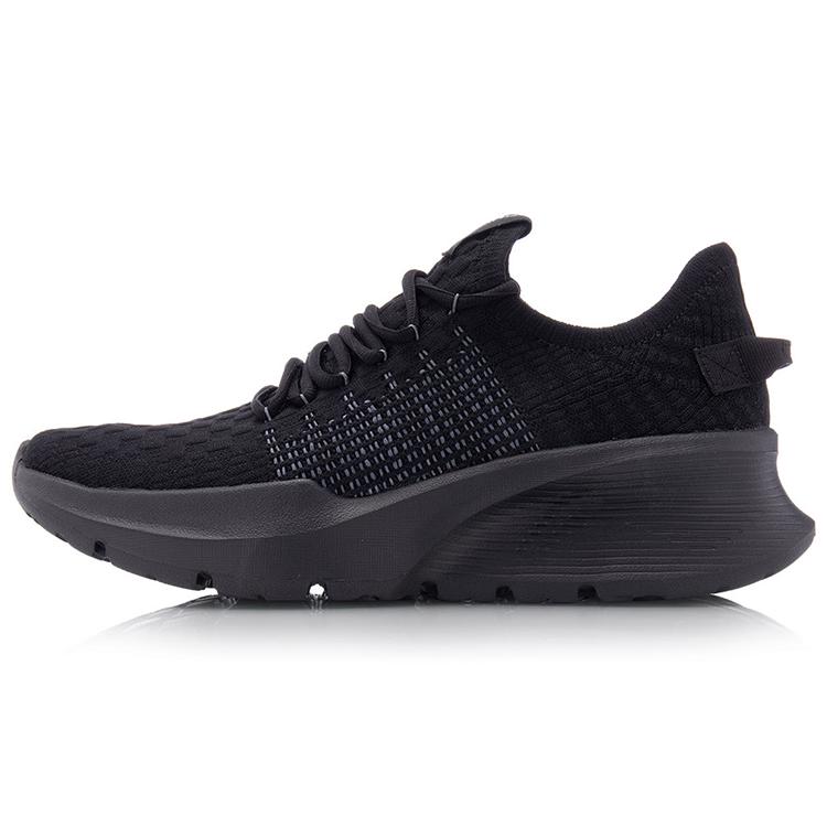 Li Ning Cushioning Lightweight Breathable Low Top Running Shoes Unisex Standard Black ARHQ061-5