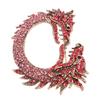 Zodiac Chinese Dragon Brooch Pin Dual Heads Sparkling Antique Chinese Dragon Brooch for Men Women