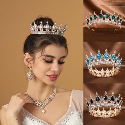 Baroque Full Circle Crown Headpiece - Hot Selling Rhinestone Alloy Tiara Hair Accessory
