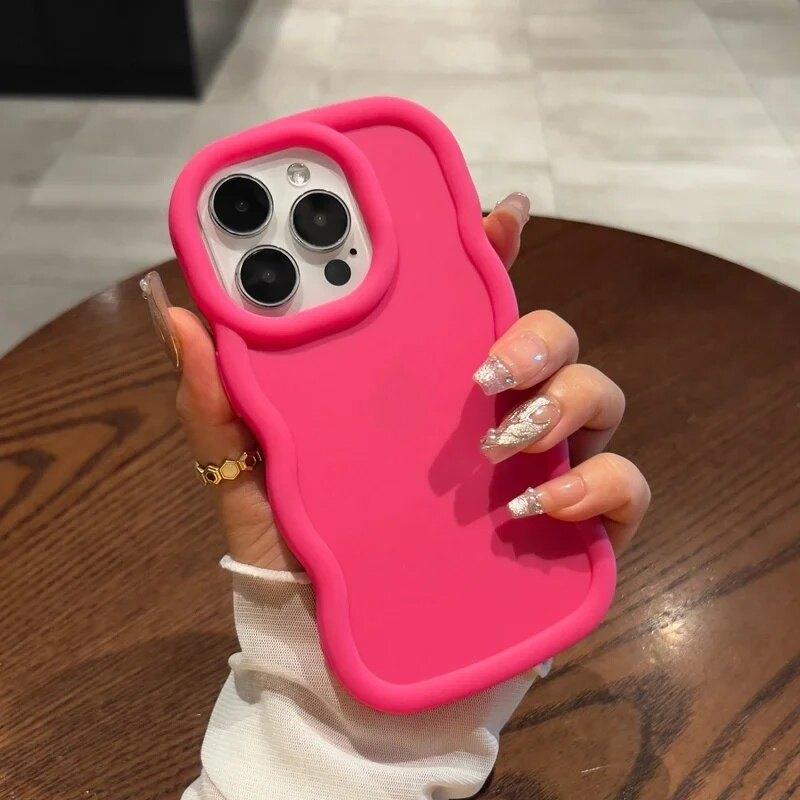 Case For Xiaomi Poco M7 PRO 5G F7 X6 X7 Pro X5 X3 M3 M4 M6 Mi 14 14T Pro Candy Solid Color Bumper Wave Side Silicone Cover