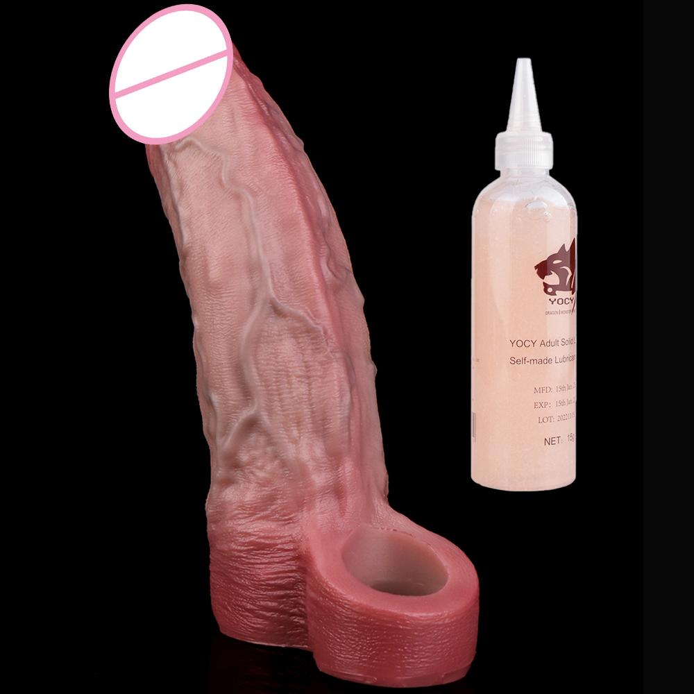 SXXY Multi-Types Skin Touch Hollow Dildo Silicone Male Dick Extender Realistic Delay Ejaculation Sex Toys For Men 18+ Couple Sex