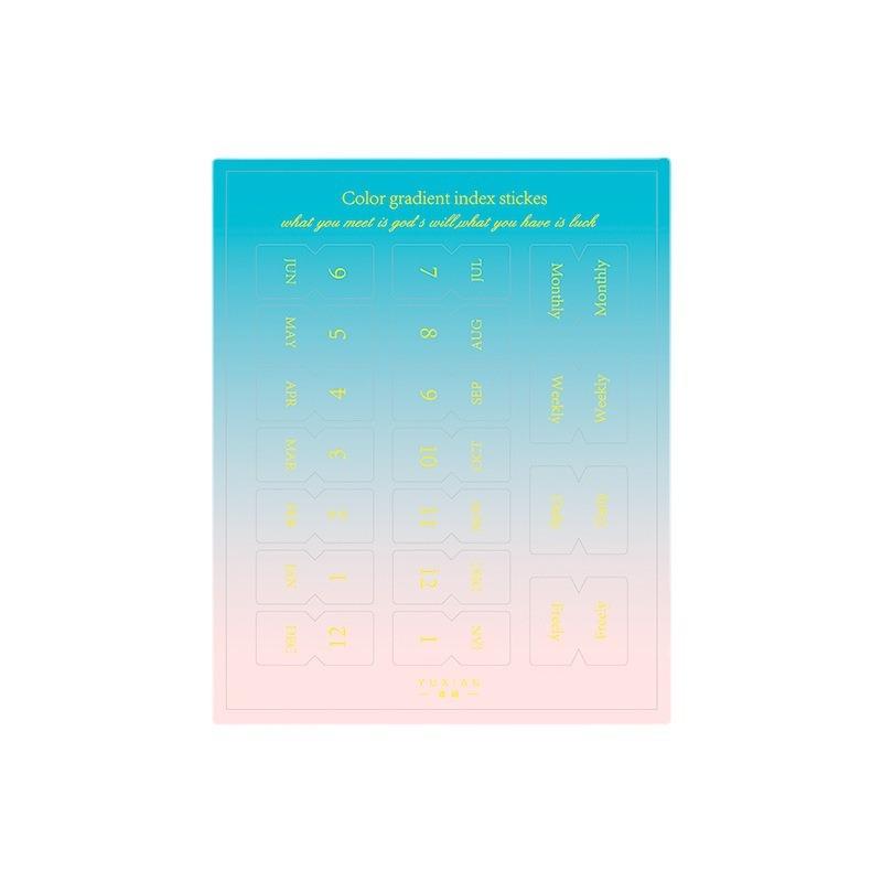 Rainbow Gradient Index Tabs – Minimalist Gold Foil Note-Taking and Organization Tags for Home Use  Convenient Planner Labels
