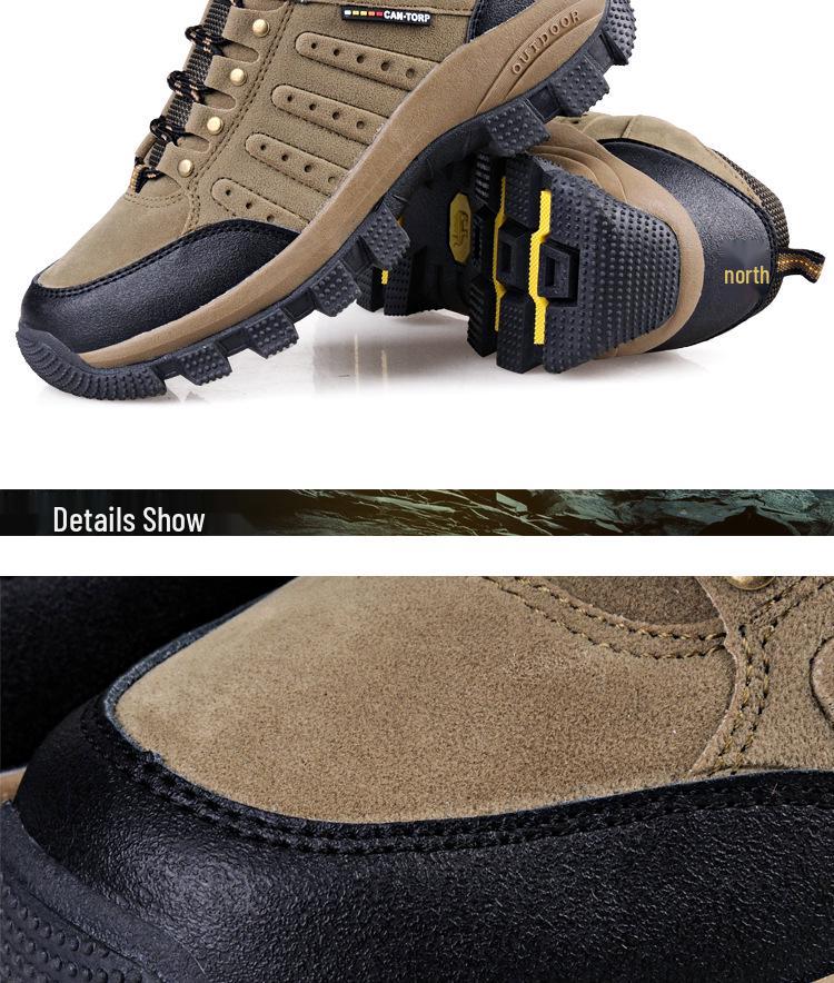2025 Unisex Leather Hiking Shoes - Spring/Autumn Outdoor Trekking, Large Size, Dad Style