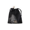 MIU MIU Classic Logo Drawstring Clutch Leather Women's Handbag Black